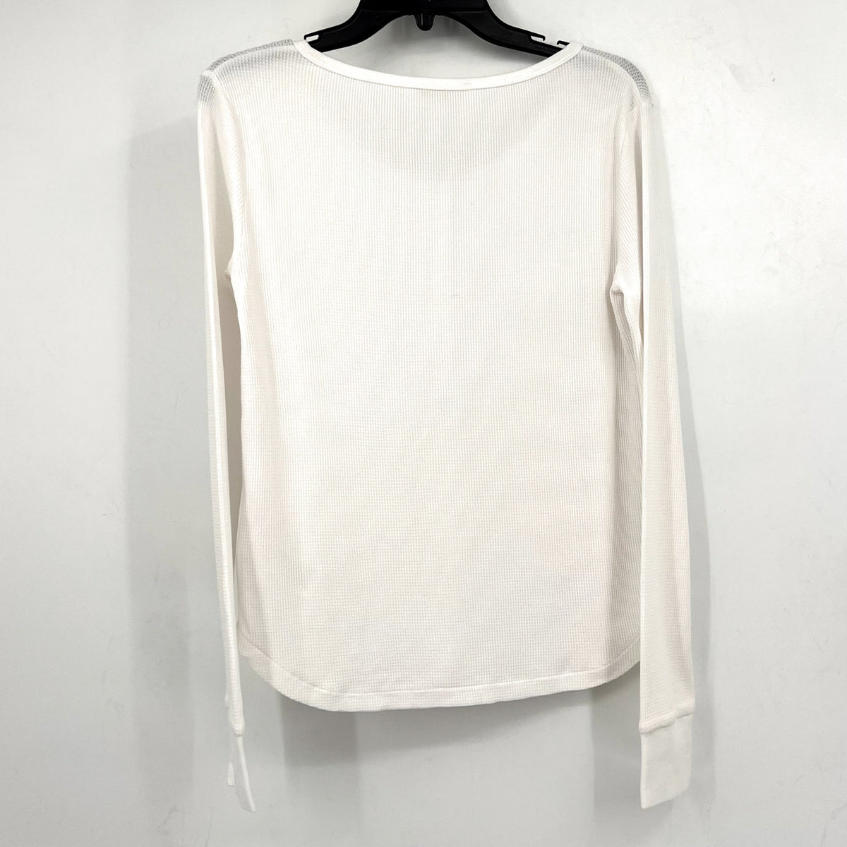 MADEWELL Women's Waffle-Knit Scoopneck Henley Tee Medium White NS612 NWT