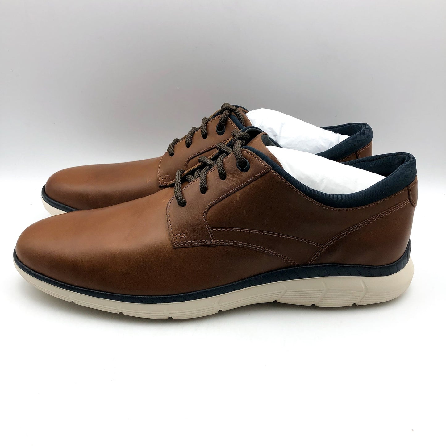 Johnston & Murphy Mens Parsons Plain Toe Shoes US 10.5 M EU 43.5 Tan Leather NIB