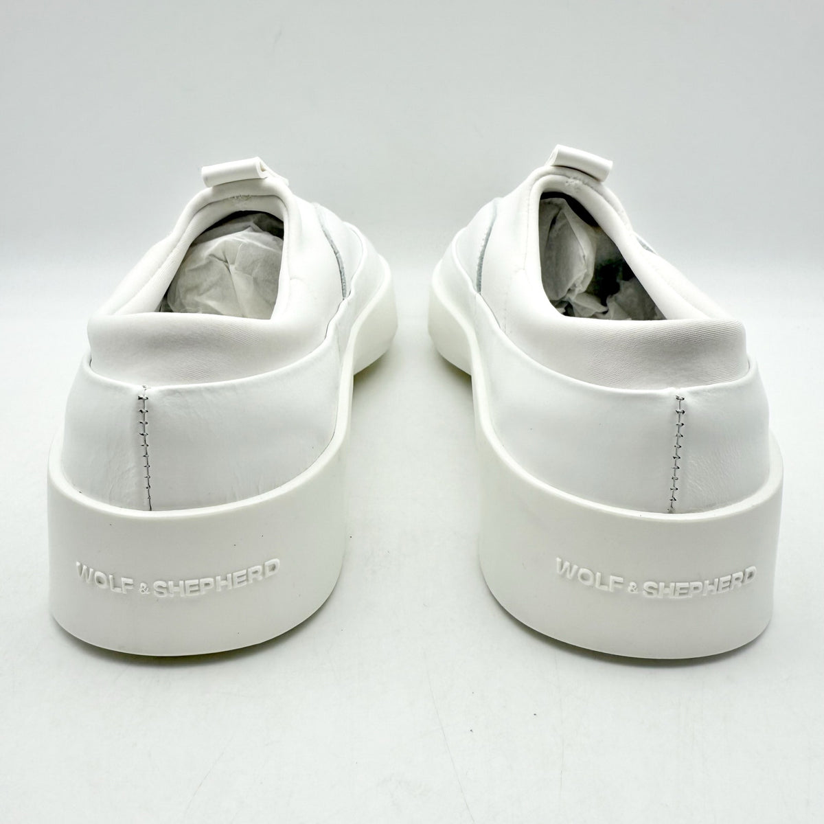 Wolf & Shepherd Womens Cruise Tre Slip On Sneakers US 9 EU 40 White Leather NIB