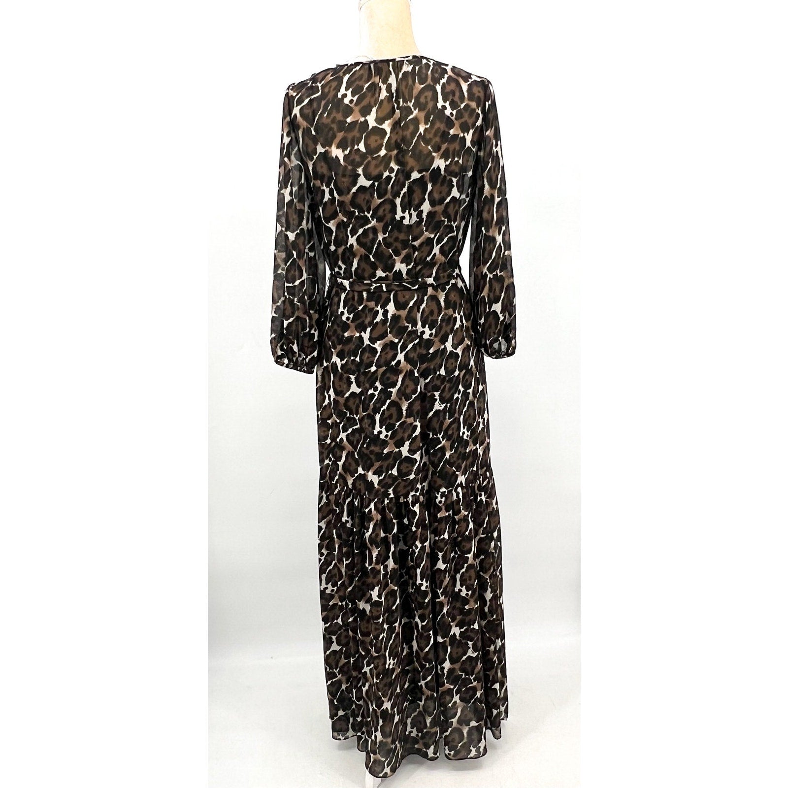 TRINA TURK Women's Shalina Tie-Waist Maxi Dress Small Lampoul Leopard NWT