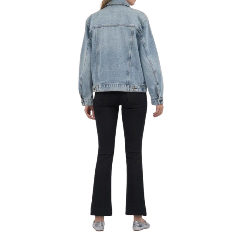 KUT FROM THE KLOTH Emmy Boyfriend Jean Jacket Large Medium Blue Relaxed Fit NWT