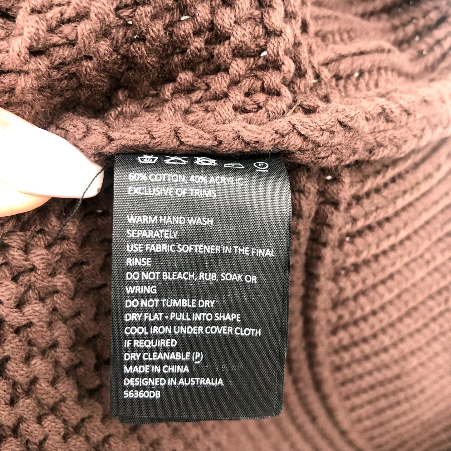 BARDOT Bell Knit Sweater Dress US 8 Large Brown Chocolate Long Sleeves NWT