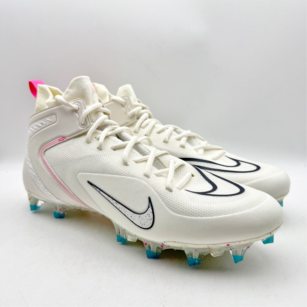 NIKE Mens Alpha Huarache 8 Elite Lacrosse Cleats US 12 EU 46 White Athletic NWOB