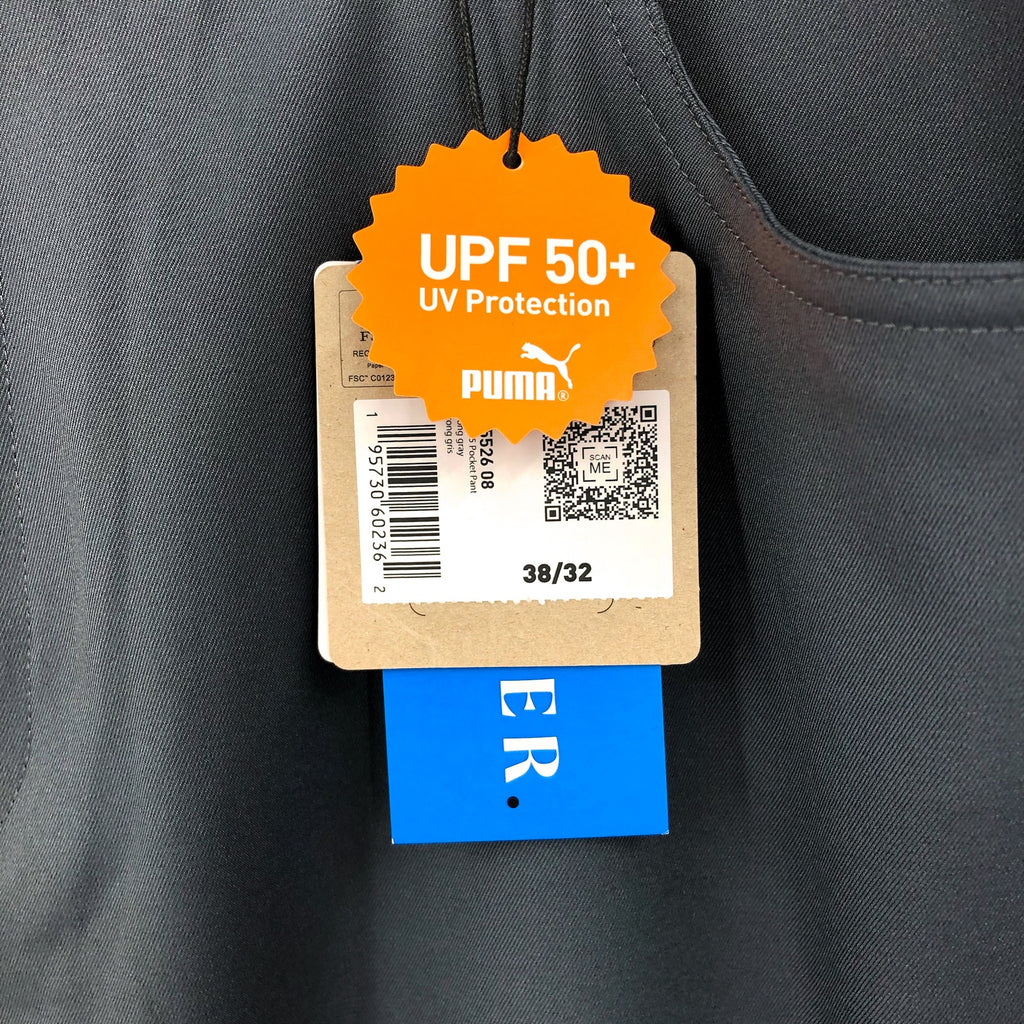 PUMA Men's Dealer 5 Pocket Golf Pants 38x32 Dark Grey Flat Front NWT