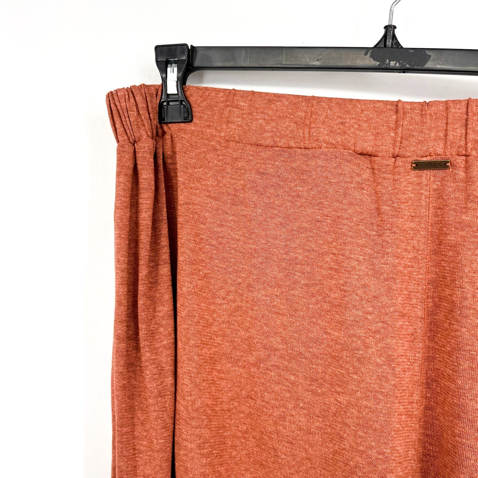 PRANA Women's Tidal Wave Midi Skirt XL Terra Orange High Low Stretch Knit NWT