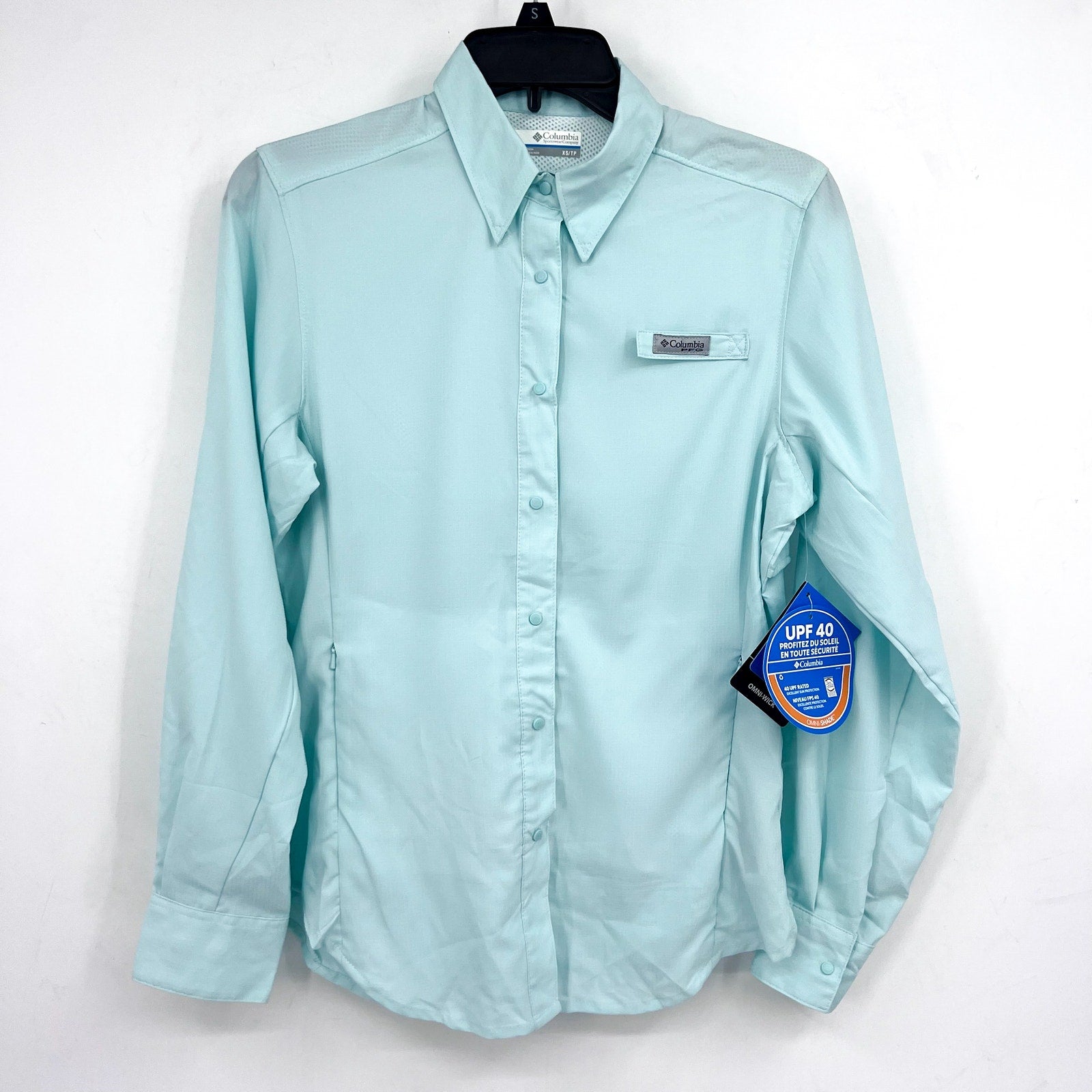 COLUMBIA Women's PFG Tamiami II Long Sleeve Shirt XS Green Misty Jade UPF 40 NWT