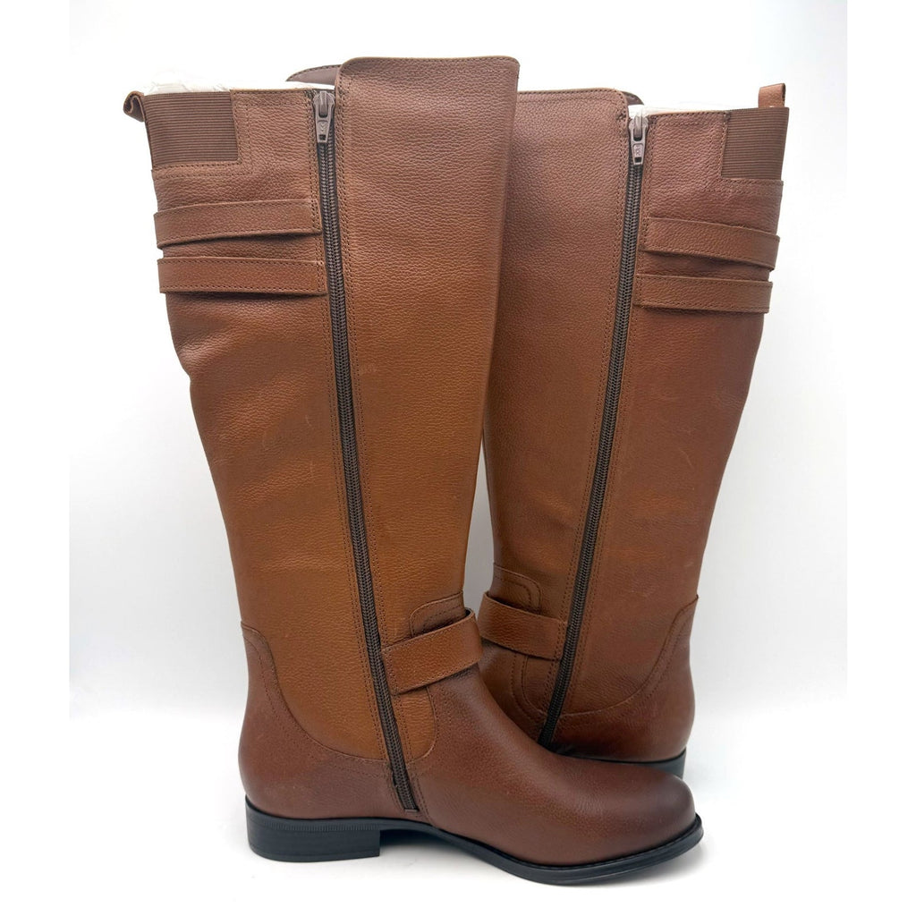 Naturalizer Womens Jessie Knee High Riding Boots Size 7 EU 37 Cinnamon Brown NIB