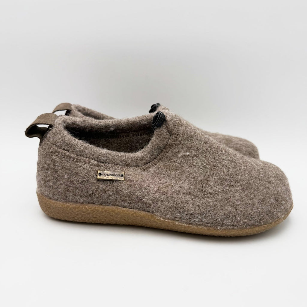 Haflinger Womens Guido Wool Felt Slippers Size 7 EU 38 Brown Tan NWT
