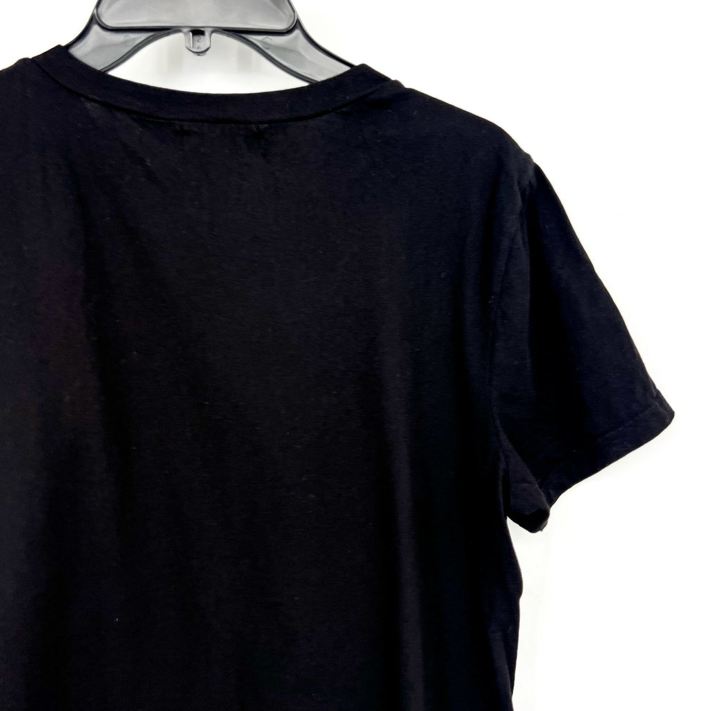 MICHAEL STARS Women's Becca Crew Neck Tee Small Black Cotton Short Sleeve NWT