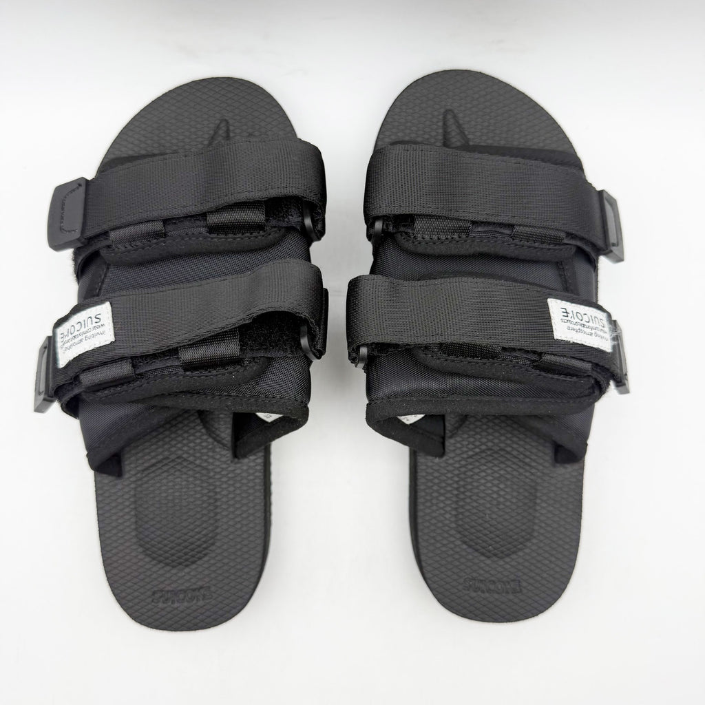 Suicoke Womens MOTO-VS Slip On Sandals Size 6 EU 35 Black Suede NWOB