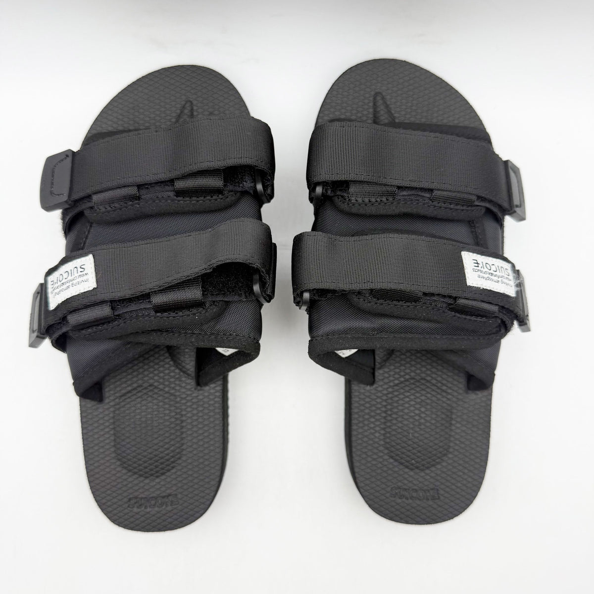 Suicoke Womens MOTO-VS Slip On Sandals Size 6 EU 35 Black Suede NWOB