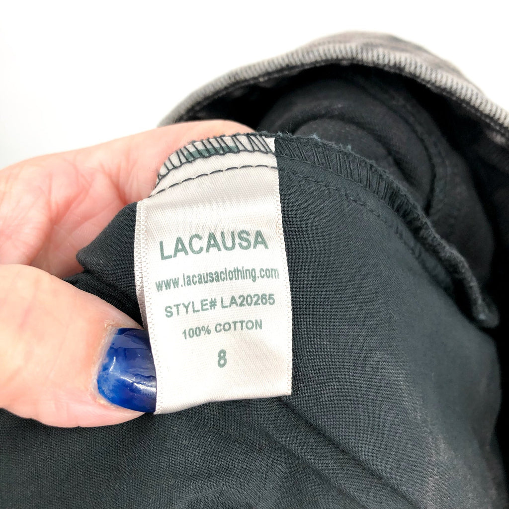 LACAUSA Women's Aiden Trouser Jeans Size 8 Black Mineral Wash Mid Rise NWT