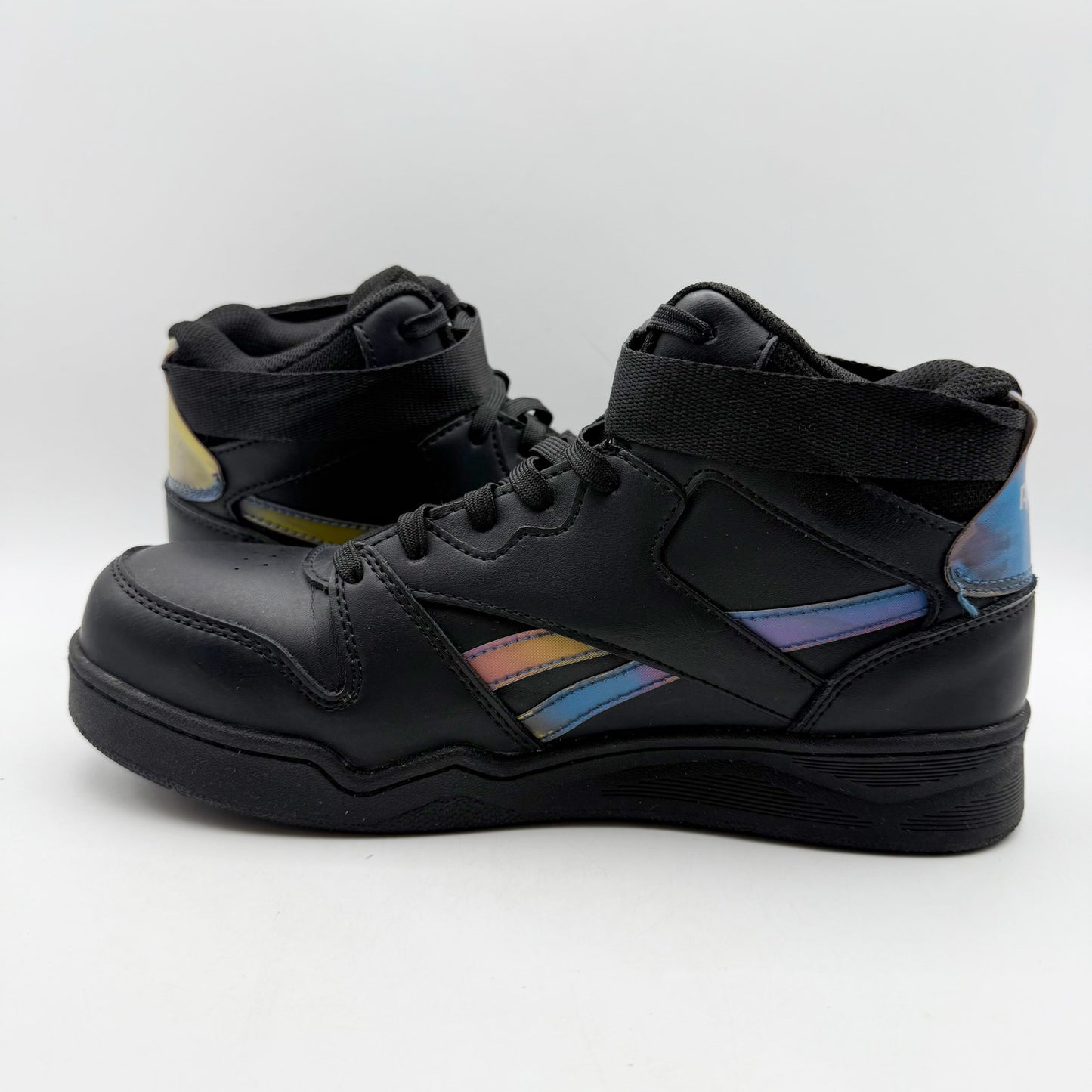 Reebok Womens High Top Work Sneakers 7 WIDE Black Hologram Comp Toe EH SR
