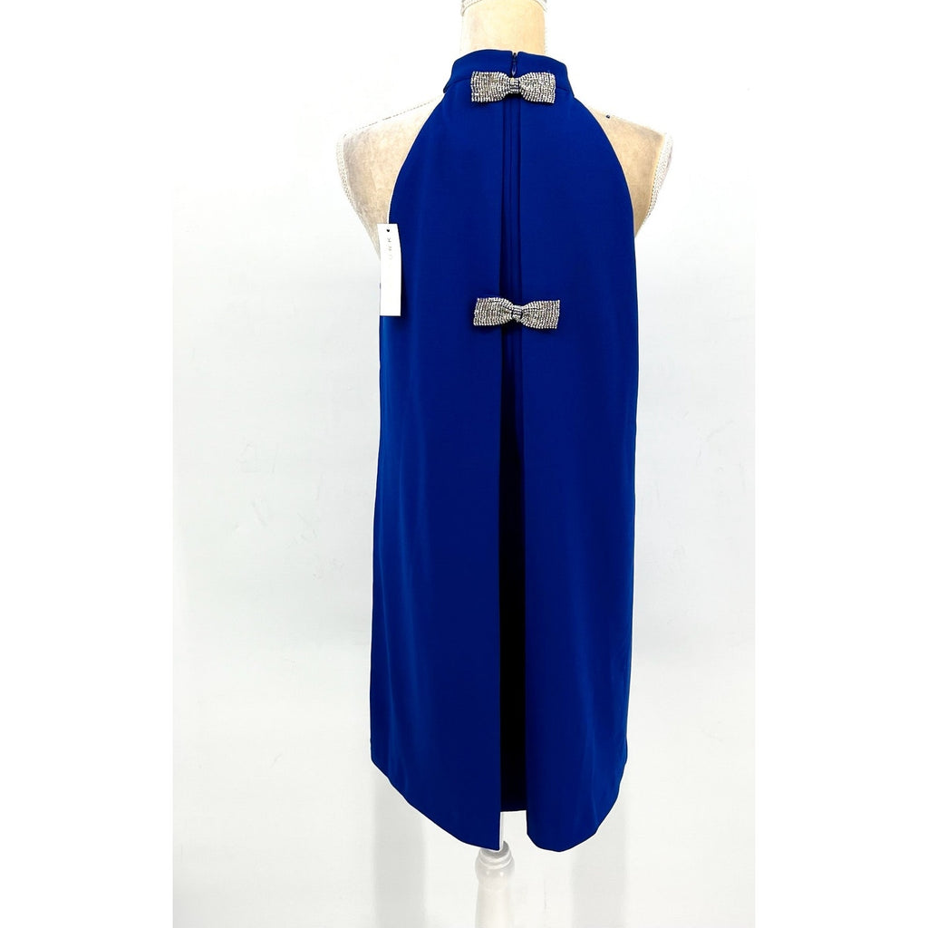TRINA TURK Women's Tapa 2 Bow-Back Halter Mini Dress Size 6 Bewitching Blue NWT