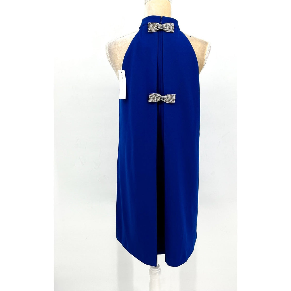 TRINA TURK Women's Tapa 2 Bow-Back Halter Mini Dress Size 6 Bewitching Blue NWT