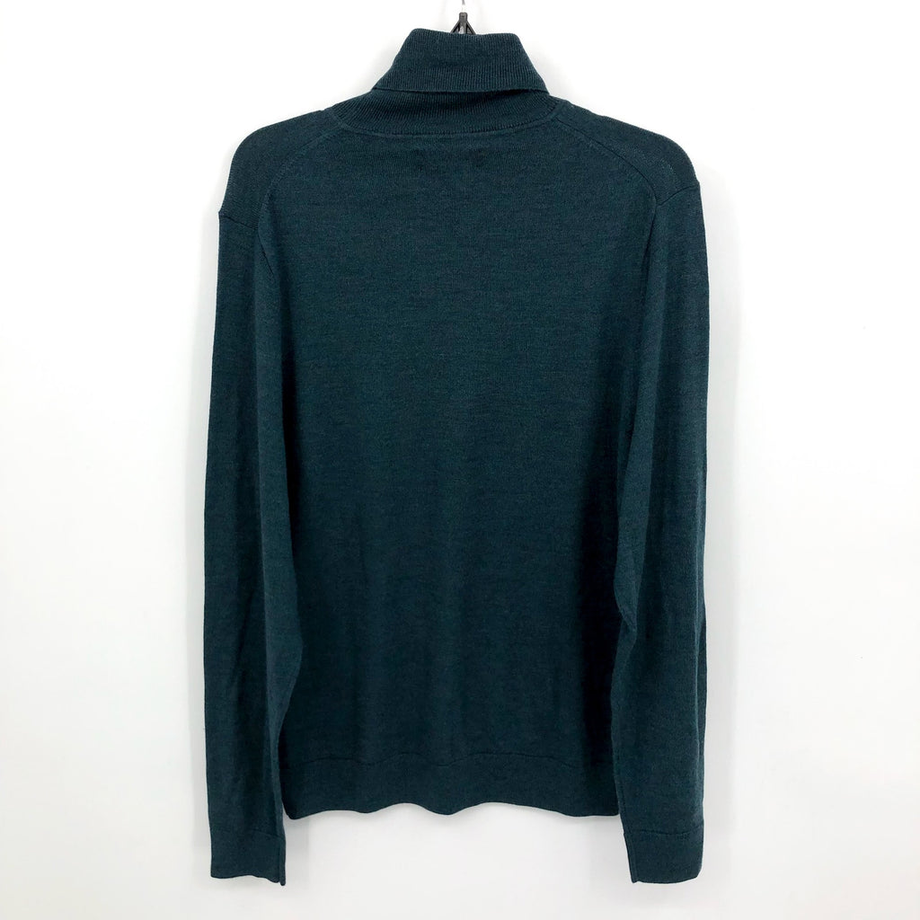 NORDSTROM Men's Turtleneck Sweater Large Teal Green Merino Wool Washable NWT