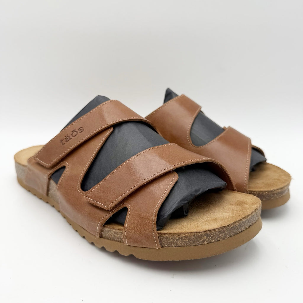 Taos Footwear Womens Casita Sandals Size 10 M Tan Brown Leather Flats NIB