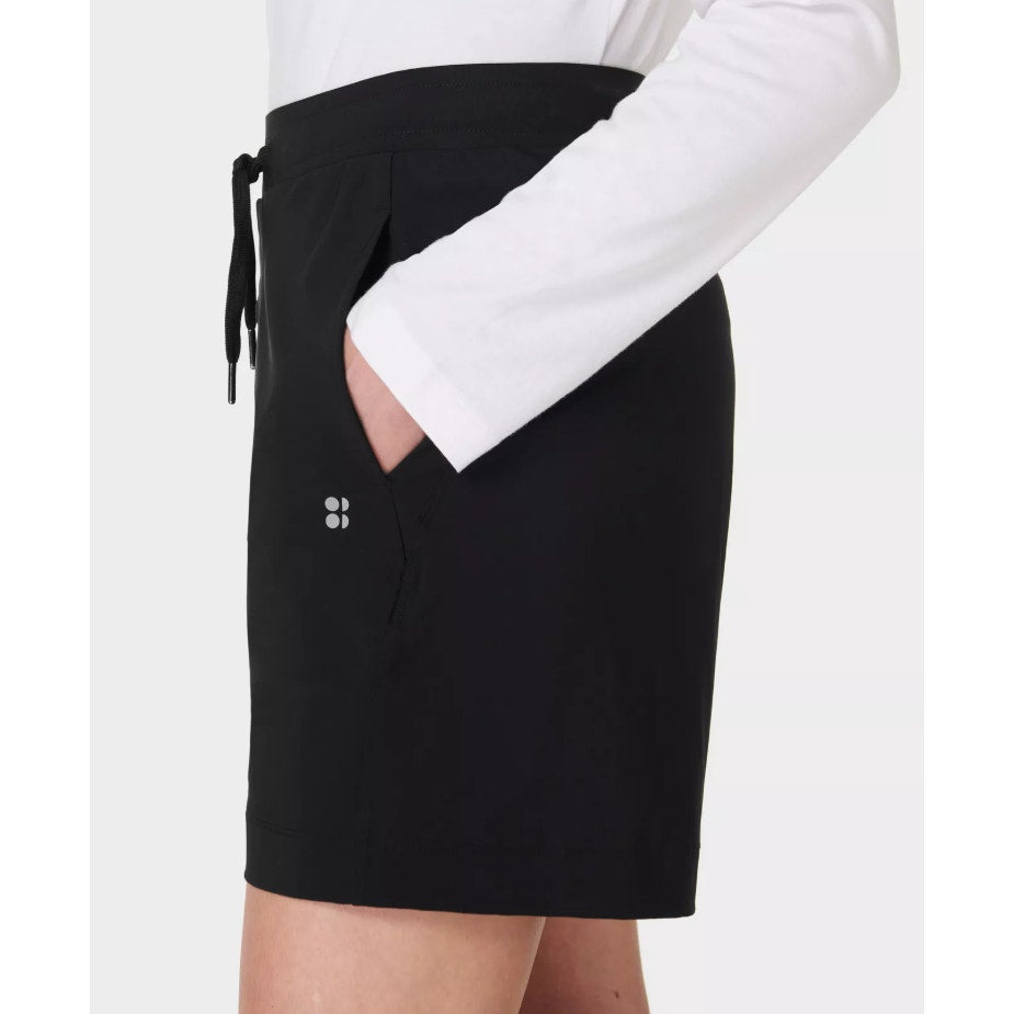 SWEATY BETTY Women's Explorer 5.5" Shorts Size 6 Black Drawcord NWT