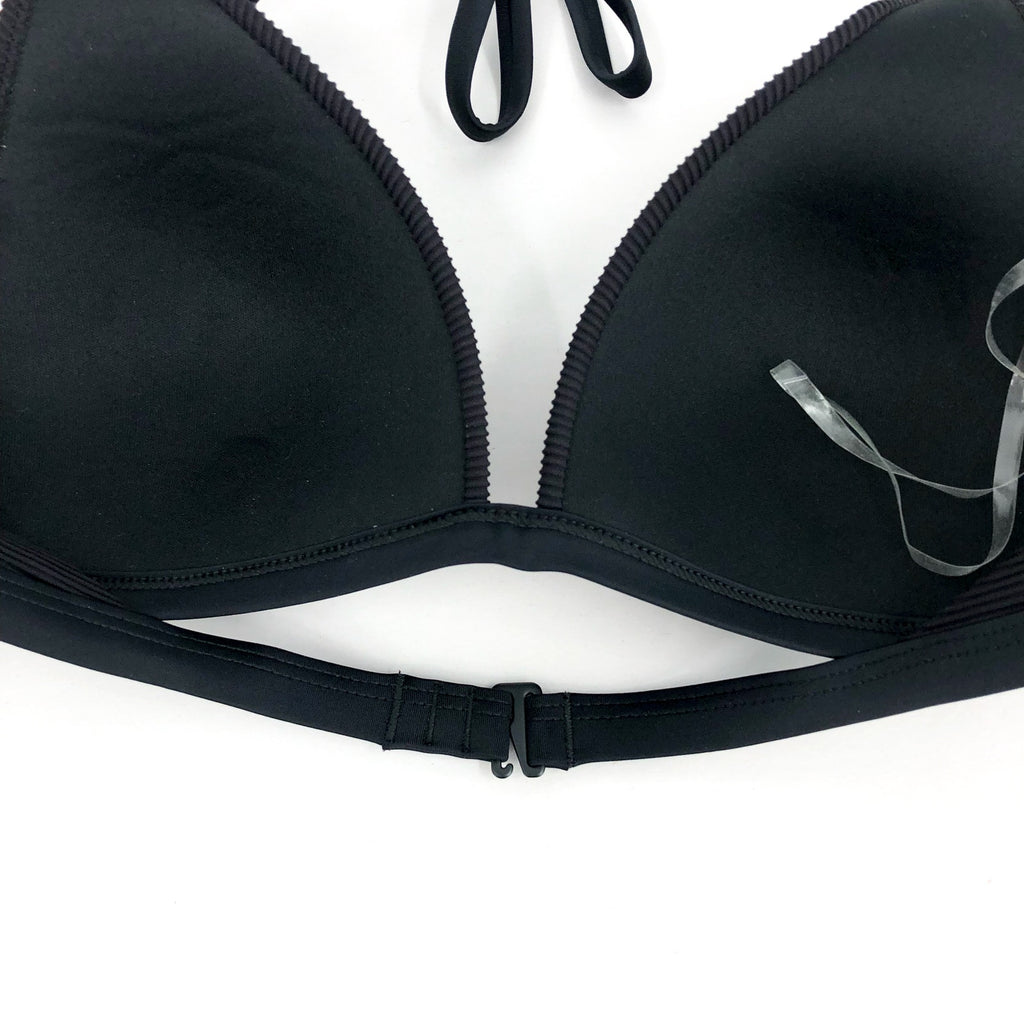 PRANA Women's Lexie Halter Bikini Top Medium Black Ottoman UPF 50+ NWT