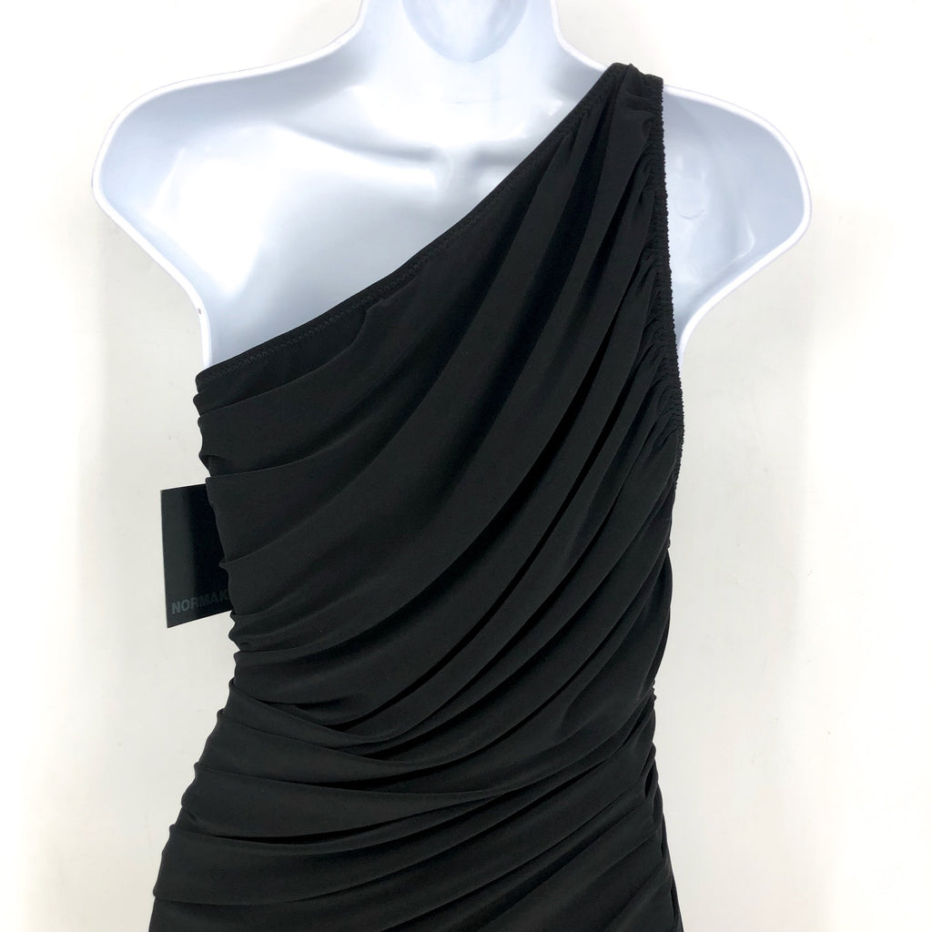 NORMA KAMALI Women's One Shoulder Diana Dress XS Black Asymmetric NWT