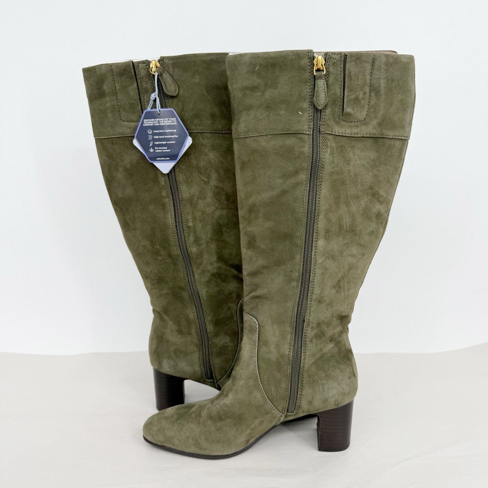 Aerosoles Womens Minerva Knee High Boots US 6 M Green Dark Olive Suede NWOB