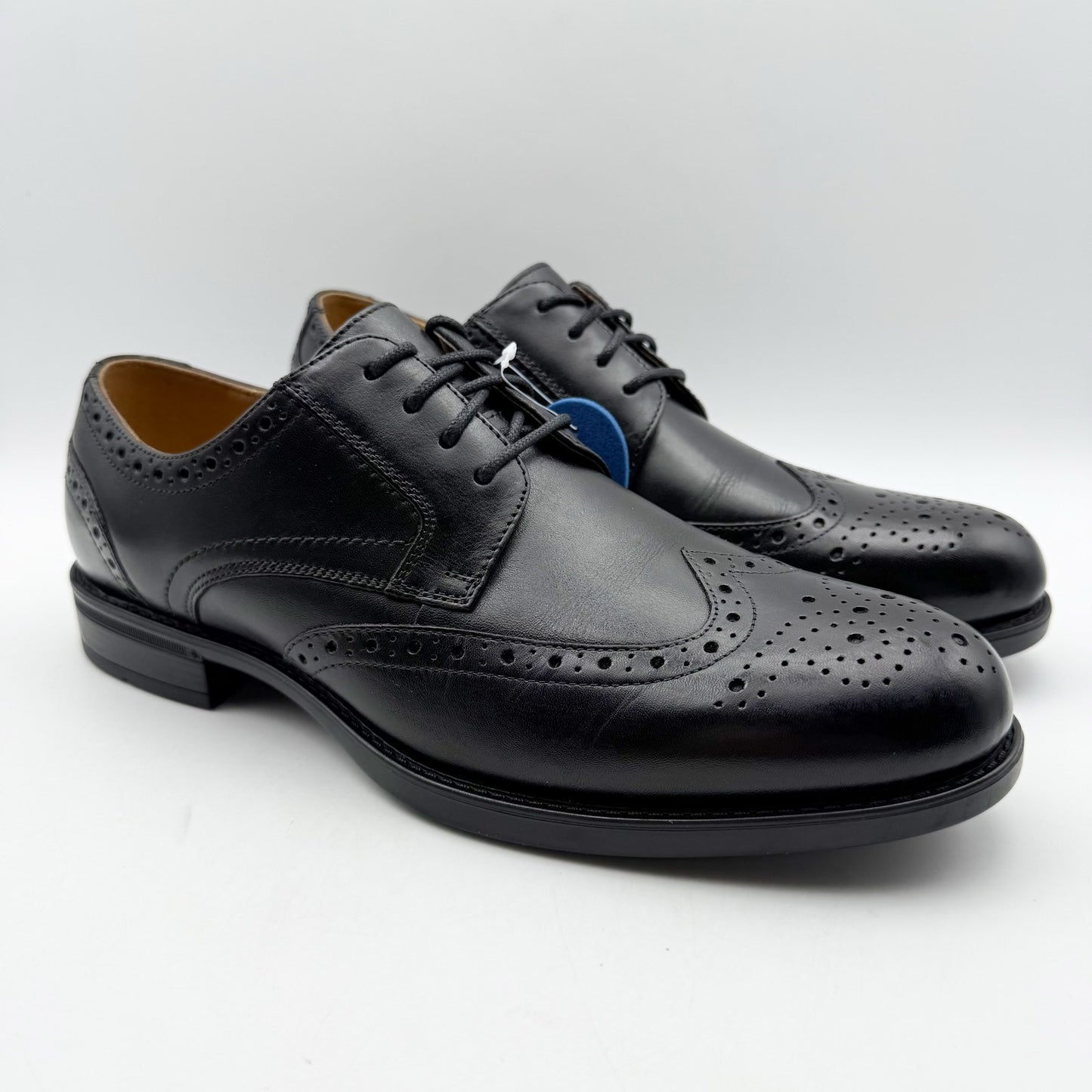 Florsheim Mens Midtown Wing Oxford Shoes US 9 D EU 42 Black Leather NIB