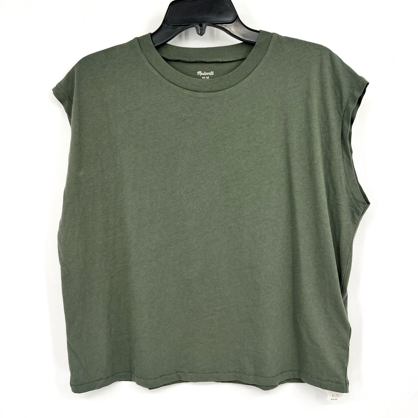 MADEWELL Women's Northside Vintage Muscle Tank Top Medium Foraged Green NWT