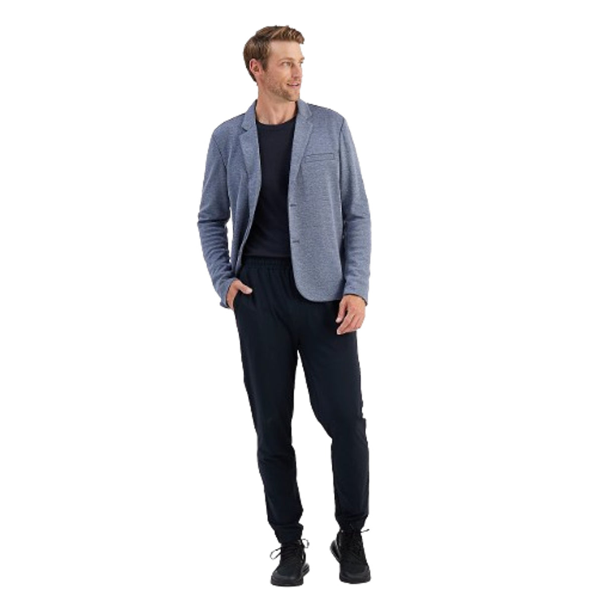 RIGHT OF WAY Men's Brody Knit Blazer Jacket XXL Heather Blue NWOT