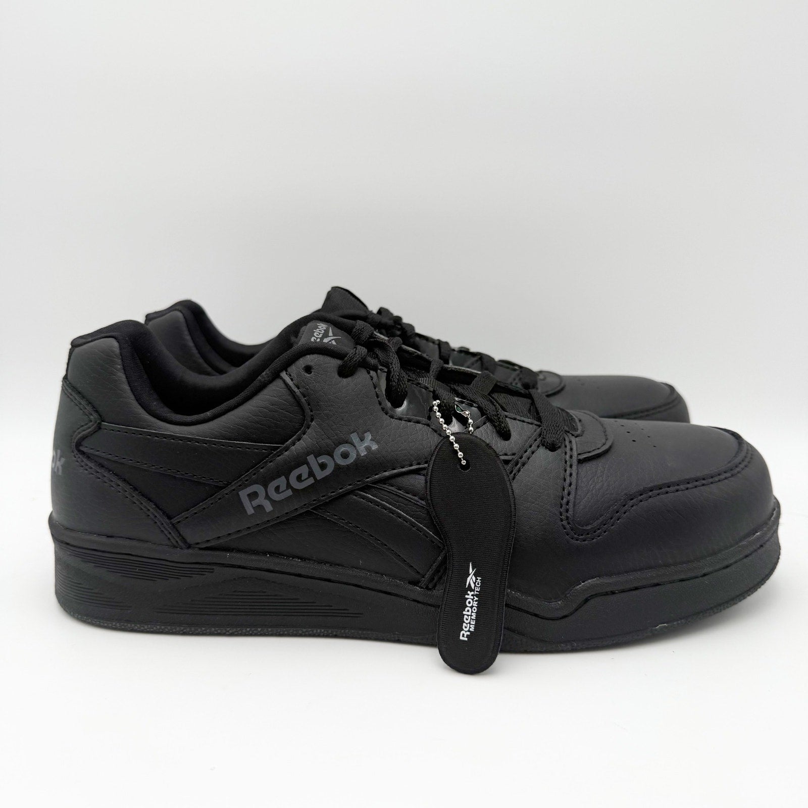 Reebok Mens BB4500 CT Work Sneakers US 9 Wide Black Leather Slip Resistant NIB