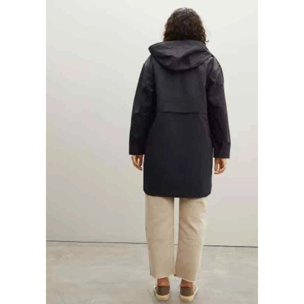 Everlane Womens ReNew Anorak Rain Coat XS Black Water-Repellent Hooded NWT