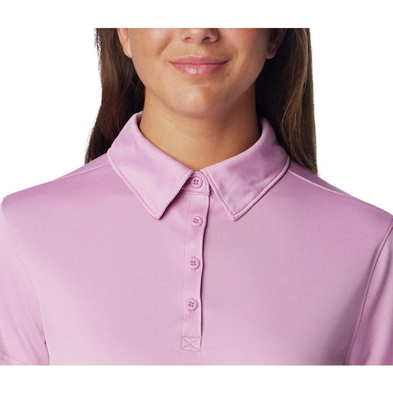 COLUMBIA Women's Tidal Tee Polo Shirt XL Pink Minuet Short Sleeve UPF NWT