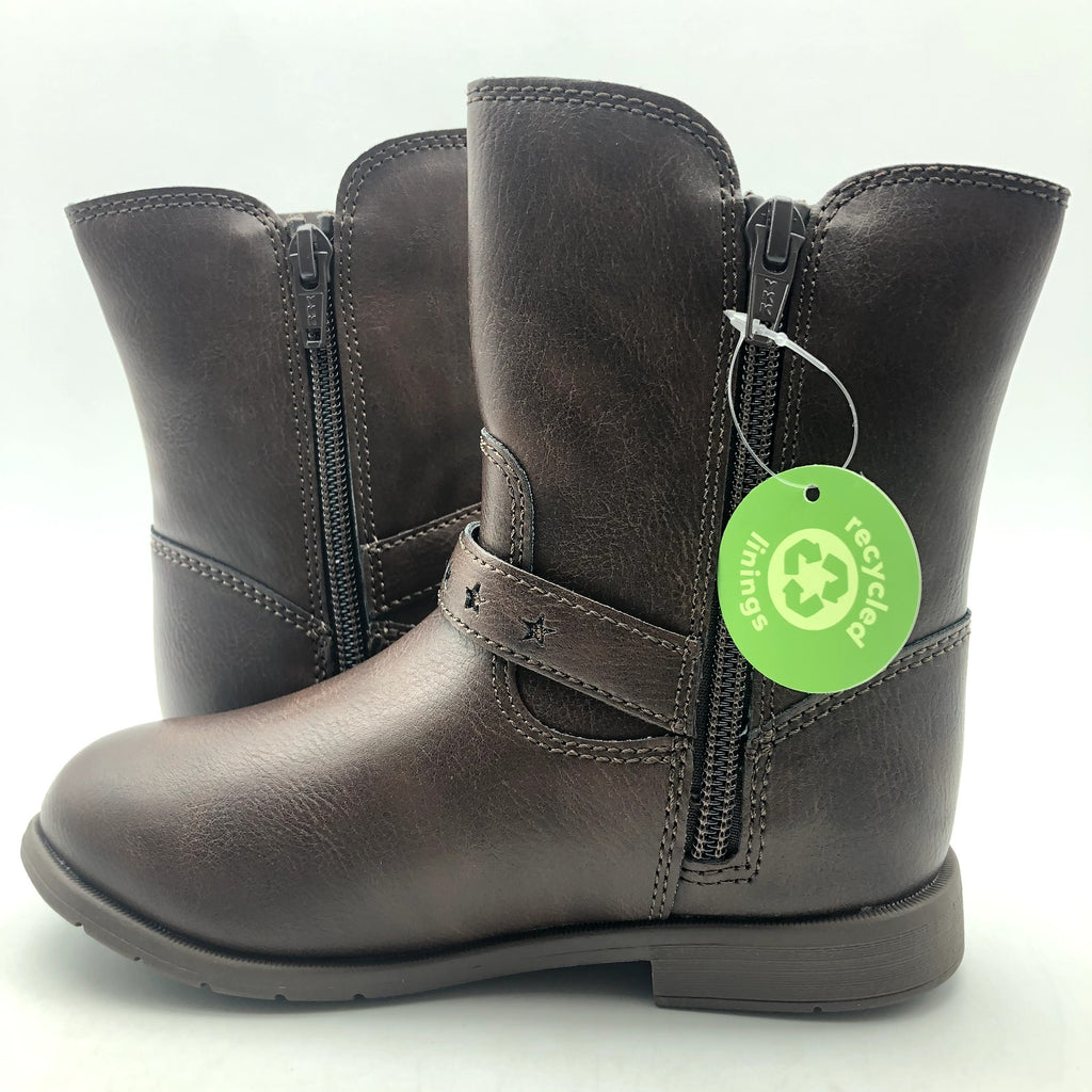 Stride Rite Girls SR Lizz Boots Size 10 Toddler Shoes Brown Faux Leather NIB