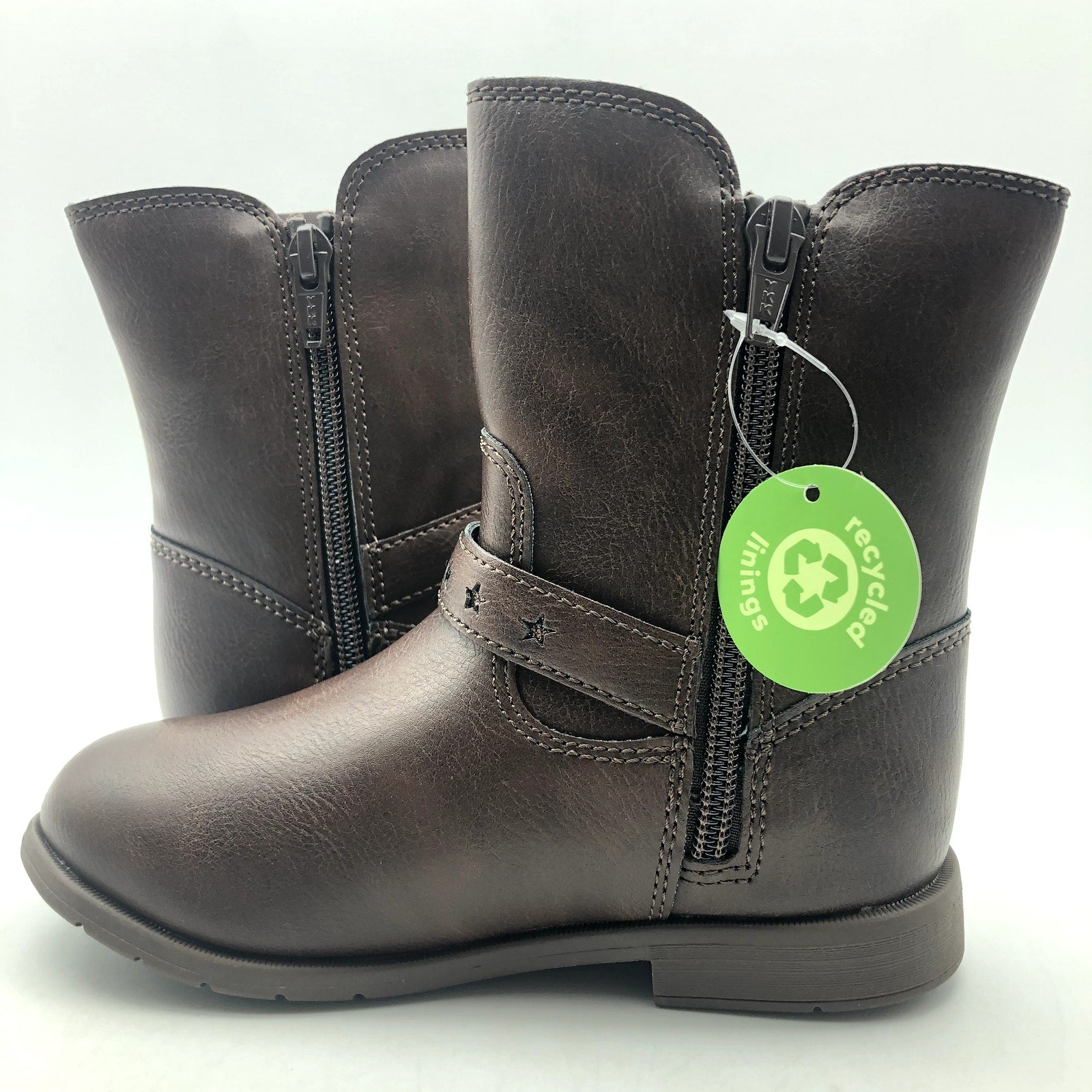 Stride Rite Girls SR Lizz Boots Size 10 Toddler Shoes Brown Faux Leather NIB