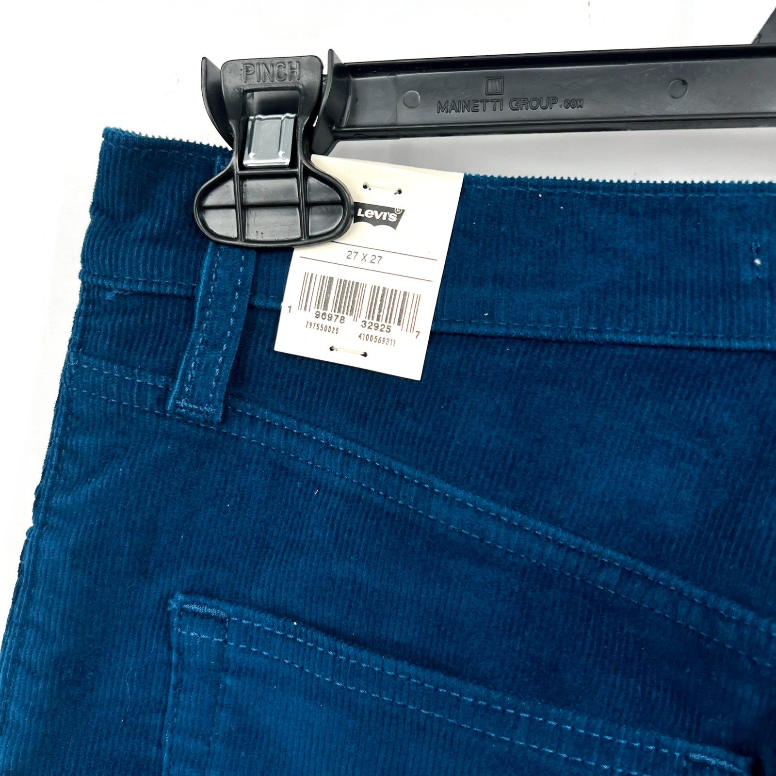 LEVI'S Women's Ribcage Ankle Corduroy Pants 27x27 US 4 Blue Straight  NWT