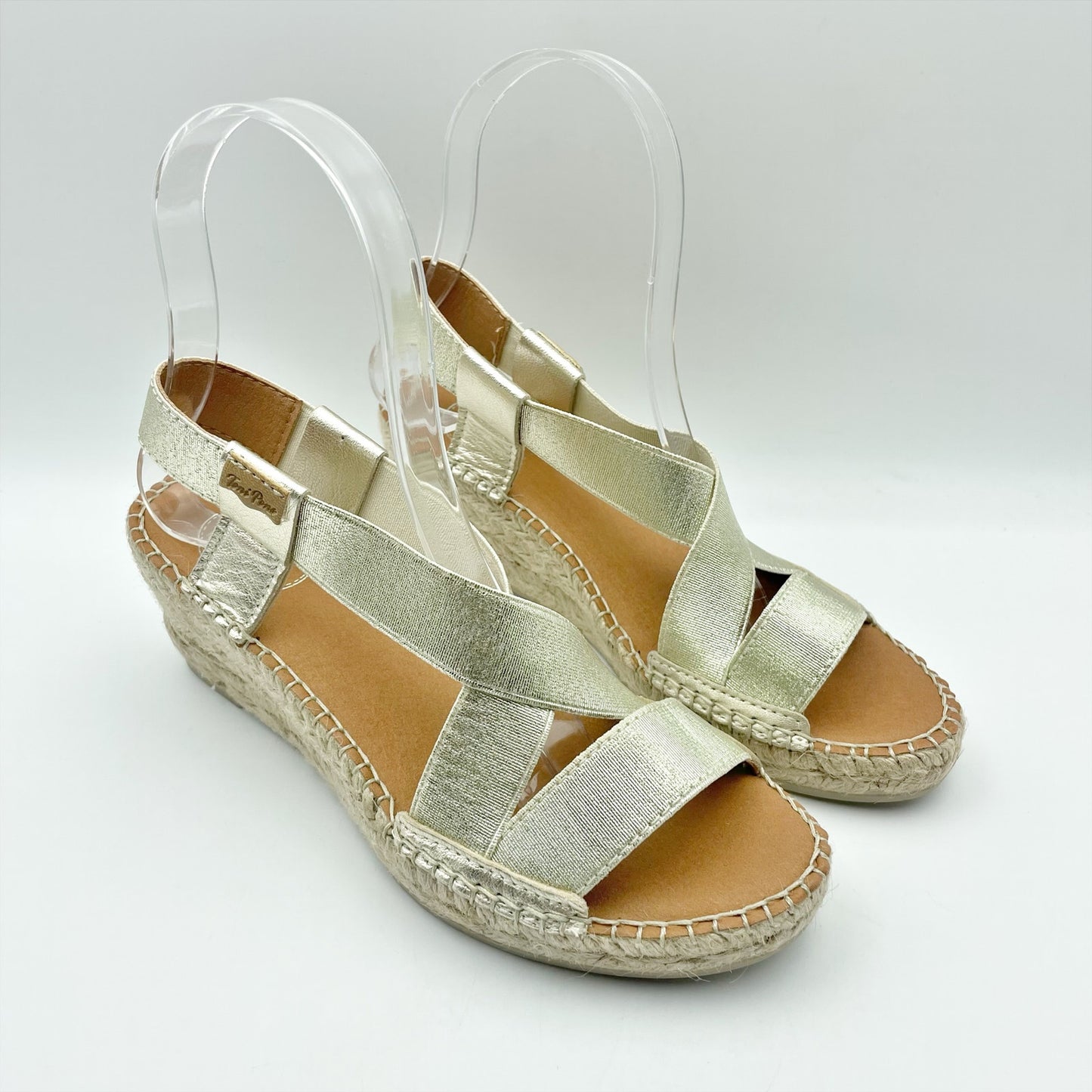 Toni Pons Womens Tura-RC Sandals EU 36 US 6 Gold Espadrille Wedge Heel NIB
