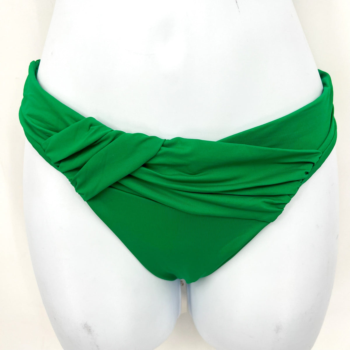 BECCA Milani Draped Hipster Bikini Bottom Medium Grass Green Color Code NWT