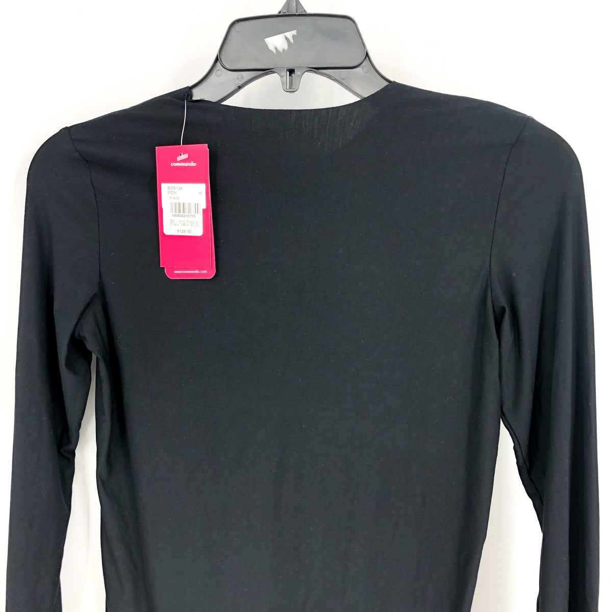 COMMANDO Women's Butter Long Sleeve Crewneck Bodysuit Medium Black NWT