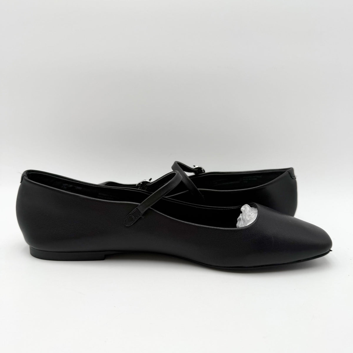 Steve Madden Womens Maple Flats Size 7.5 M Black Leather Mary Jane NWOB