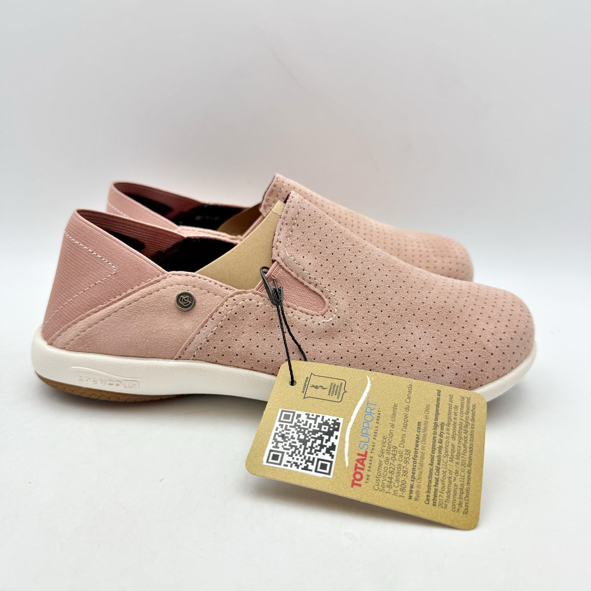 Spenco Womens Siesta Convertible Shoes Size 6 WIDE Pink Suede Casual Slip On NIB