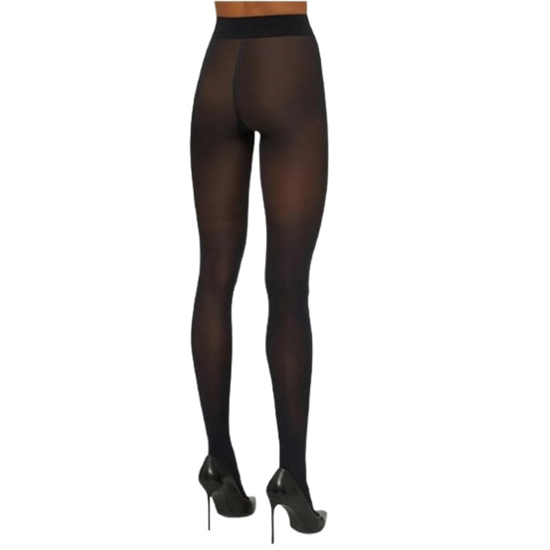 WOLFORD Womens Pure Shimmer 40 Concealer Tights Small Black Admiral Flawless NWT