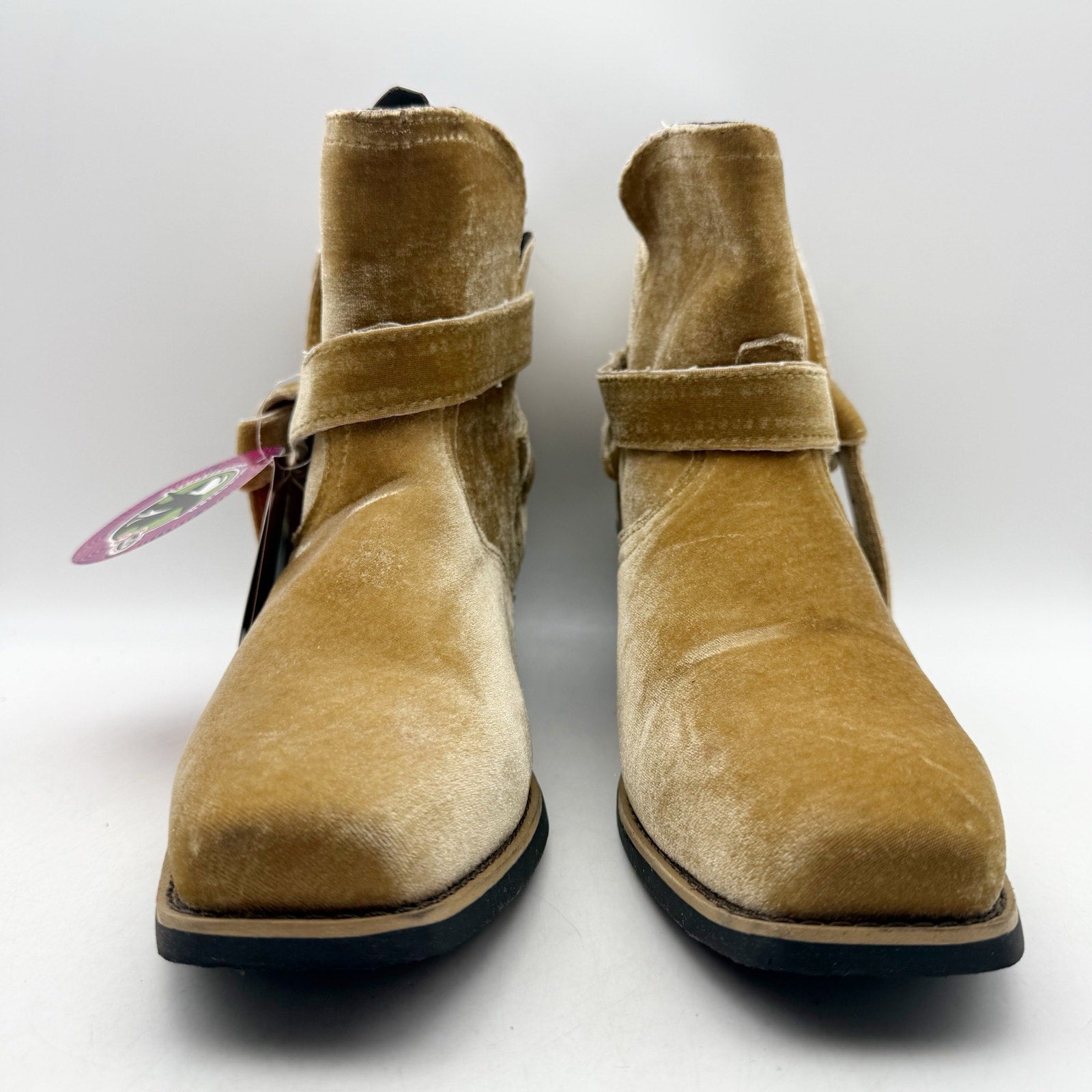 Justin Boots Womens Elana Ankle Bootie US 9 B Brown Velvet NWT