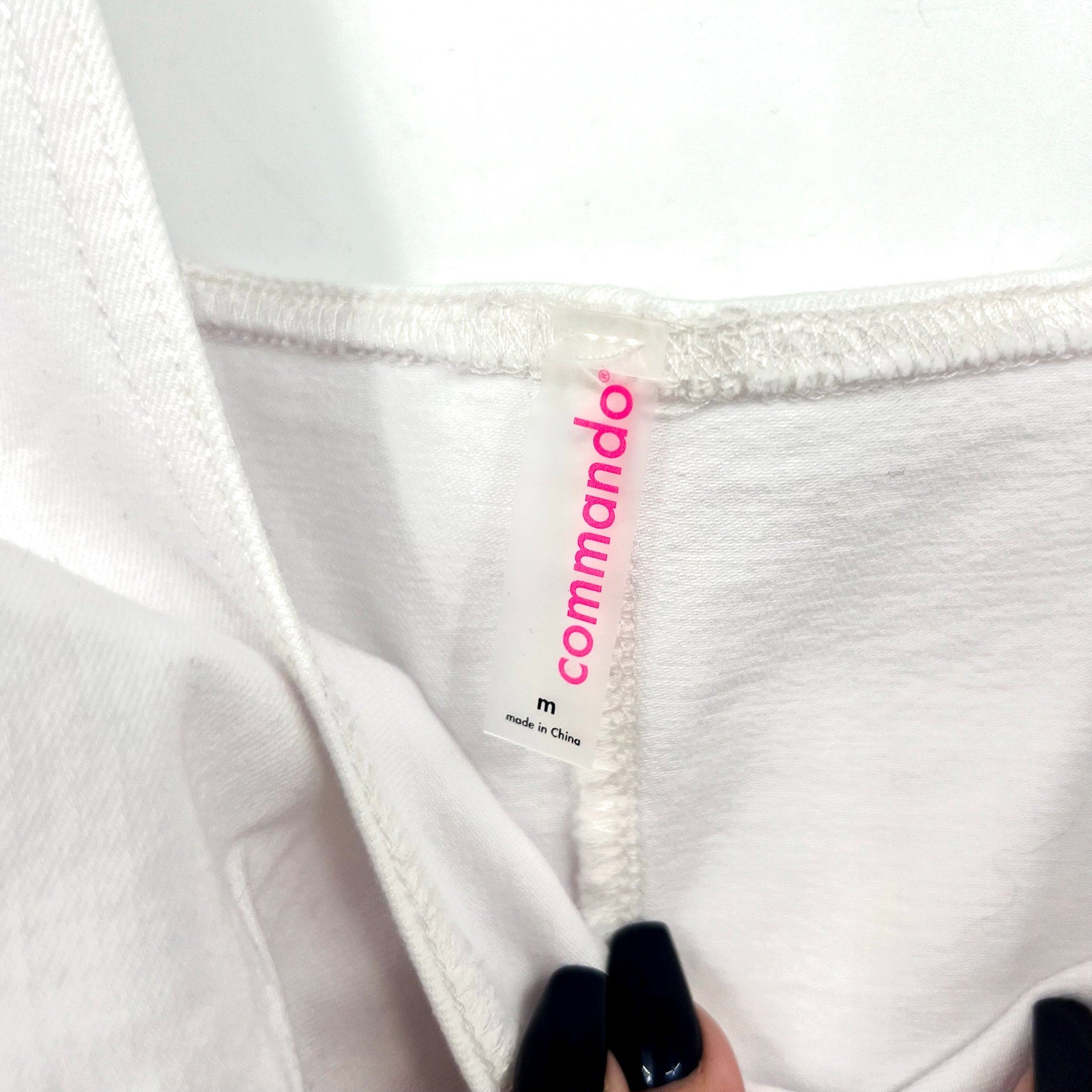 COMMANDO Women's Do It All Denim Bodysuit Medium White Squareneck Sleeveless NWT