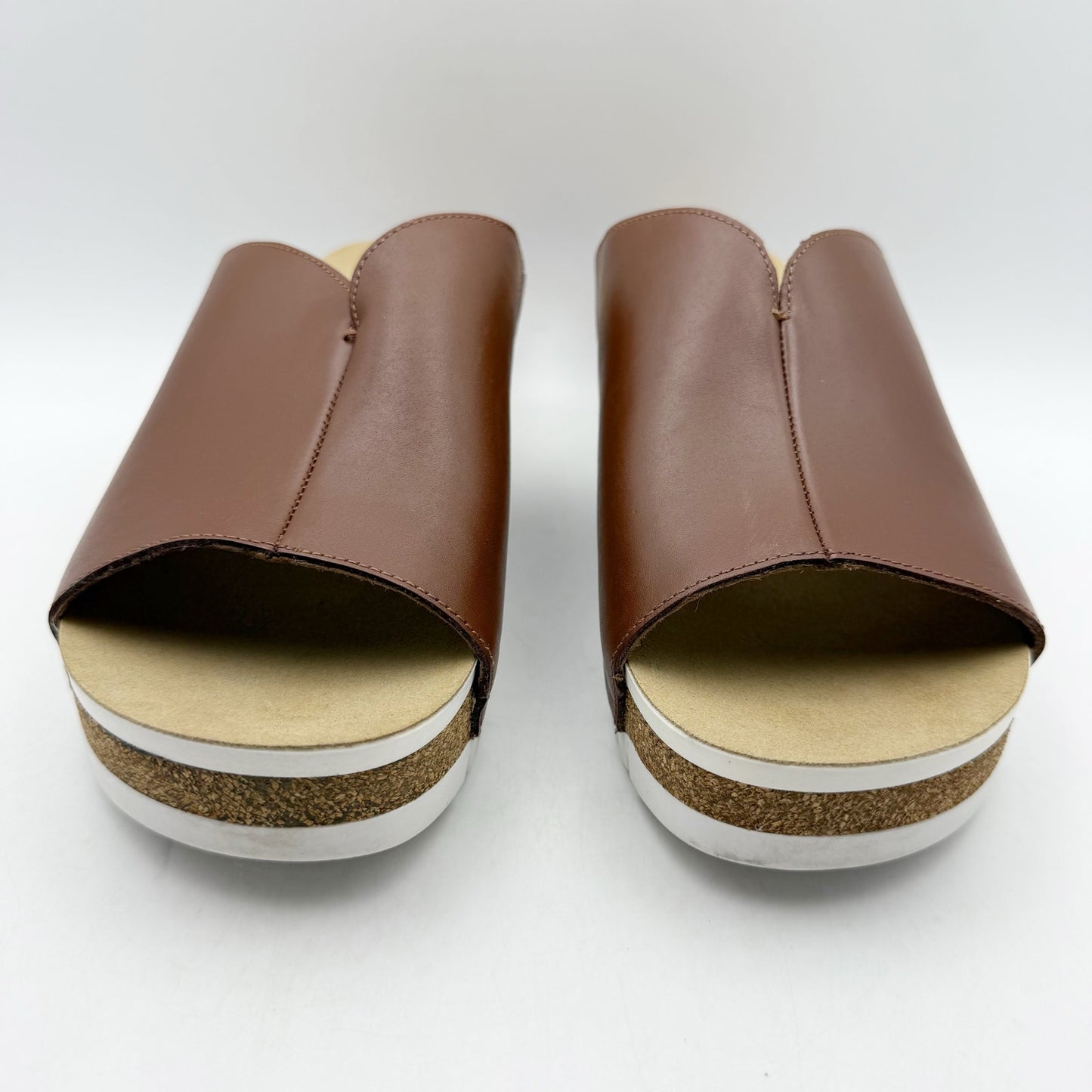 Josef Seibel Womens Quinn 01 Platform Sandals EU 42 US 11 Brown Leather NWOB