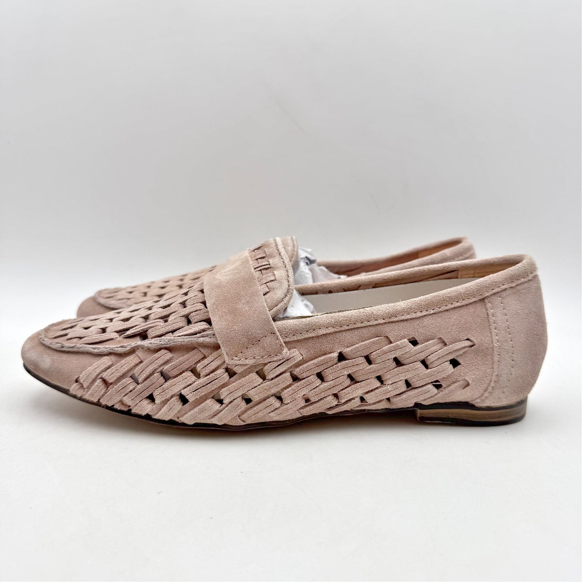 Diba True Womens Age Less Flat Loafers US 7 EU 38 Pink Suede Woven NWOB