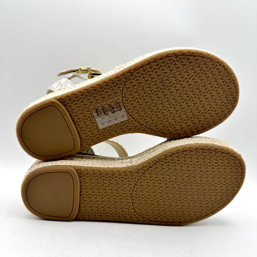 Michael Kors Womens Richie Espadrille Platform Wedge Sandals US 5.5 White NIB