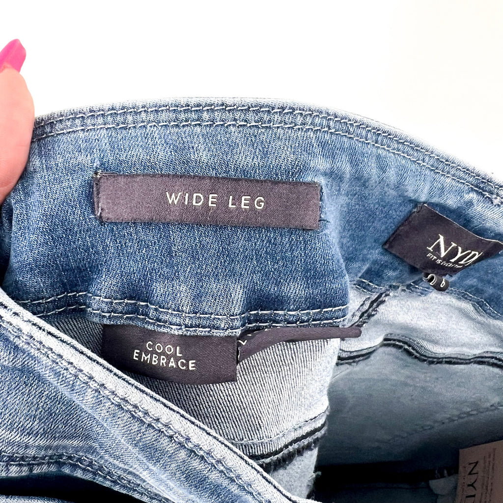NYDJ Womens Patchie Major Wide Leg Capri Jeans Size 6 Compass Blue NWT