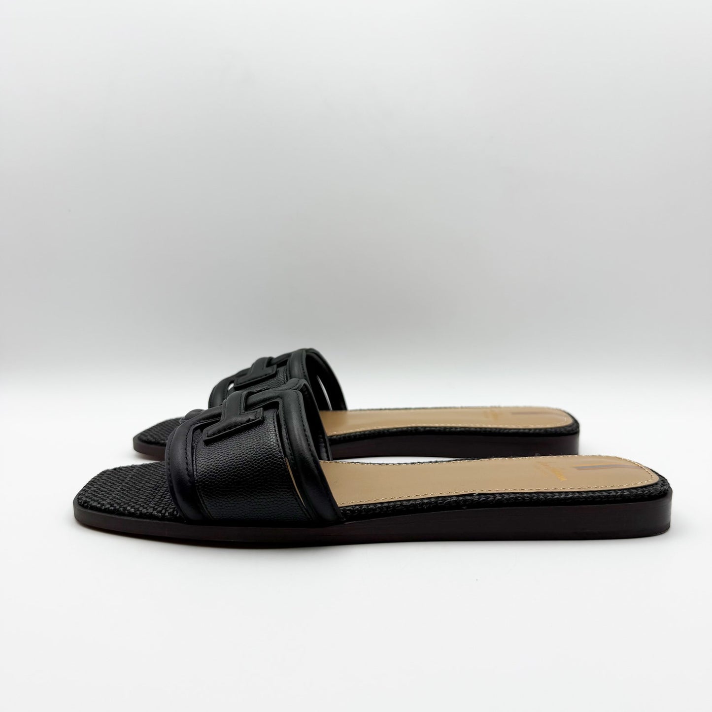 Sam Edelman Womens Irina Sandals US 9 EU 40 Black Leather Slip on Slide NIB