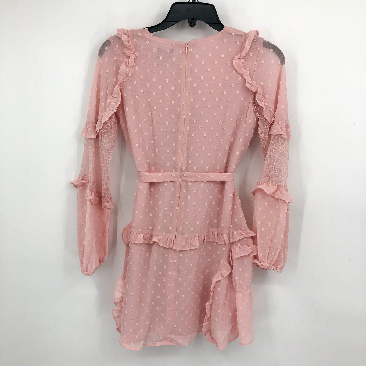 BARDOT JUNIOR Girls Mimi Dobby Dress Size 14 Pink Potpourri Lace Ruffle NWT
