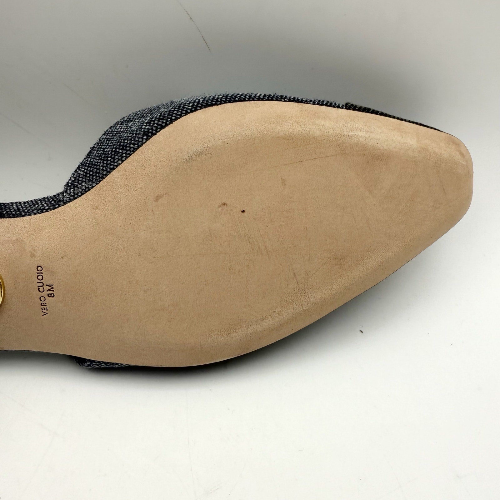 Veronica Beard Womens Cecile Denim Cap Toe Slingback Heel US 8 M Blue Black NWOB