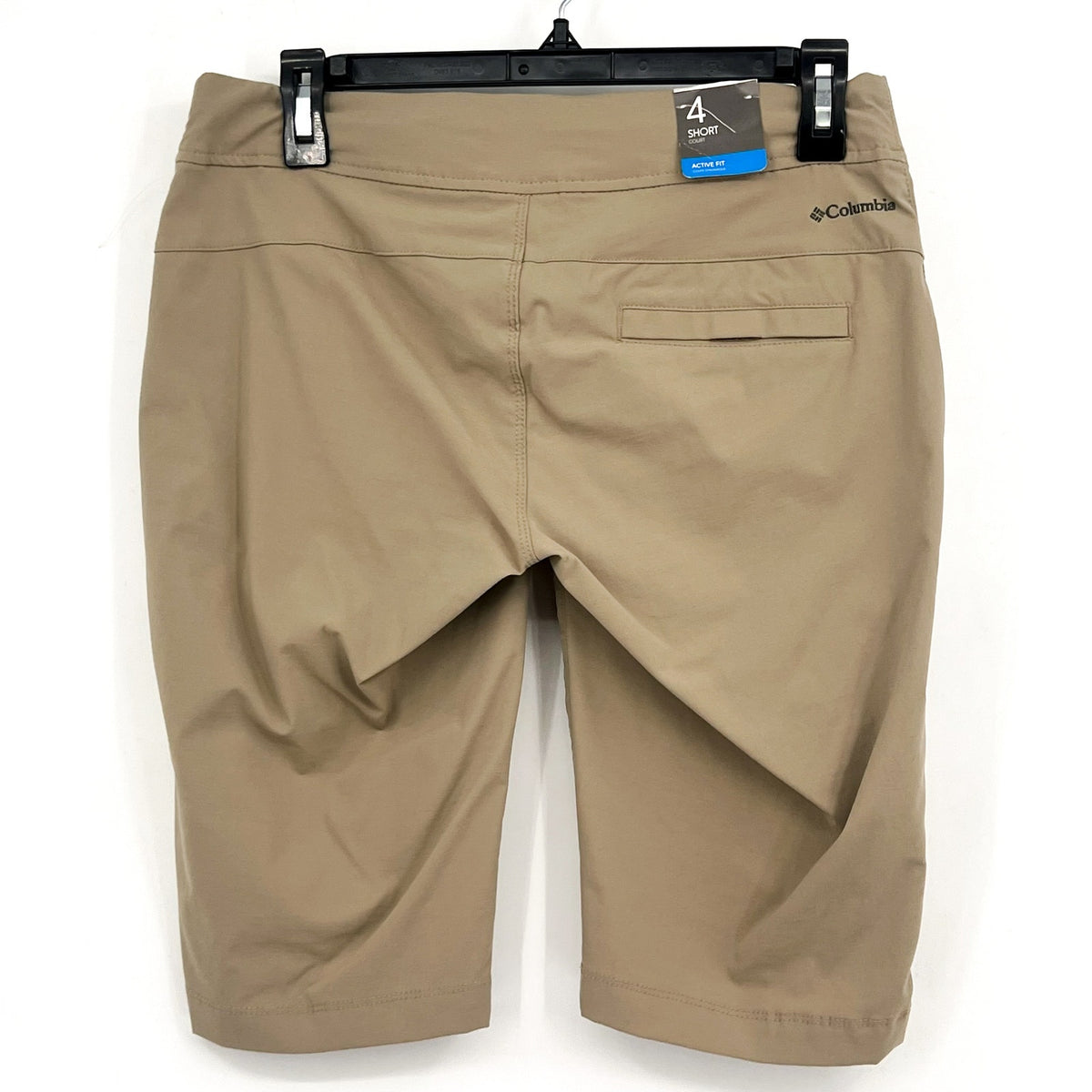 COLUMBIA Women's Anytime Outdoor Long Shorts Size 4 Khaki Stretch NWT